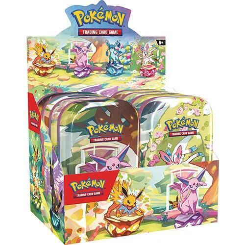 Prismatic Evolutions 8-Mini Tin Display